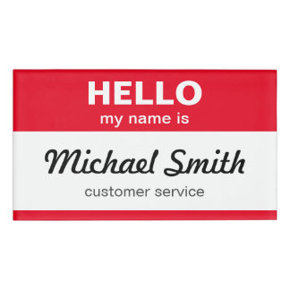 Gepersonaliseerd Hallo Mijn naam is klassiek rood  Naambadge