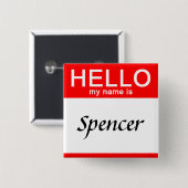 Gepersonaliseerd Hallo mijn naam is rode Button po (Voorkant /achterkant)