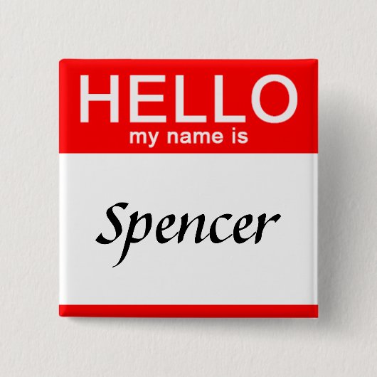 Gepersonaliseerd Hallo mijn naam is rode Button po (Voorkant)