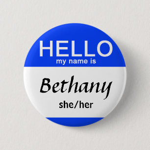 Gepersonaliseerd Hallo mijn naam zijn de Uitgeeflu Ronde Button 5,7 Cm