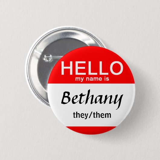 Gepersonaliseerd Hallo mijn naam zijn de Uitgeeflu Ronde Button 5,7 Cm (Voorkant /achterkant)