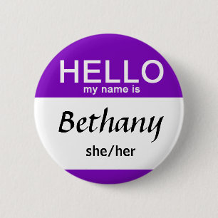 Gepersonaliseerd Hallo mijn naam zijn de Uitgeeflu Ronde Button 5,7 Cm