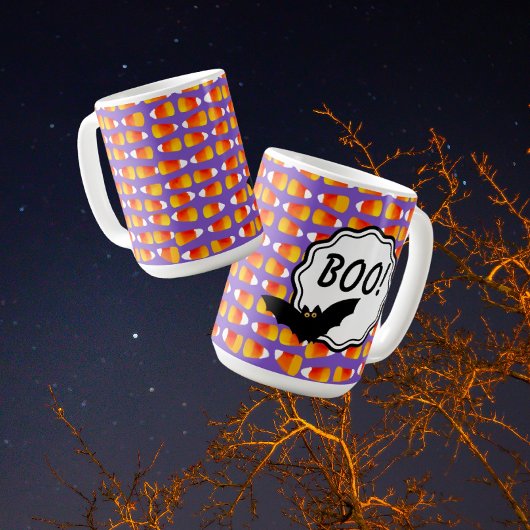 Gepersonaliseerd Halloween Crazy Candy Corn Black  Koffiemok