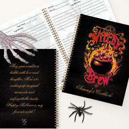 Gepersonaliseerd Halloween Gothic Witch Brew Food  Notitieboek
