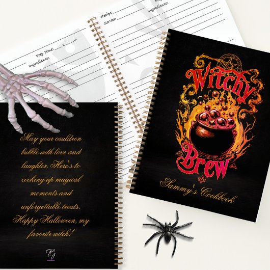 Gepersonaliseerd Halloween Gothic Witch Brew Food  Notitieboek