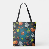 Gepersonaliseerd Halloween patroon Tote Bag (Achterkant)