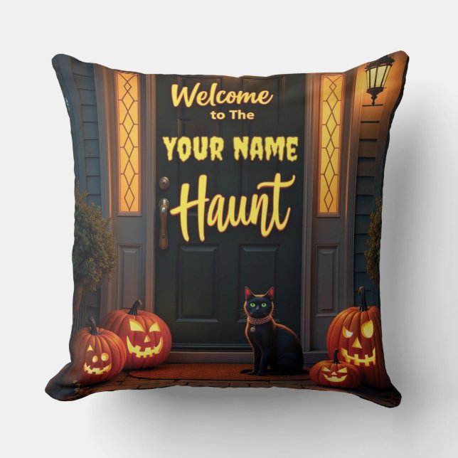 Gepersonaliseerd Halloween Sierkussen (Voorkant)