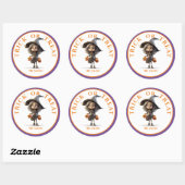 Gepersonaliseerd, Halloween Trick or treat heks Ronde Sticker (Vel)