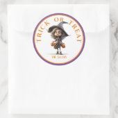 Gepersonaliseerd, Halloween Trick or treat heks Ronde Sticker (Tas)