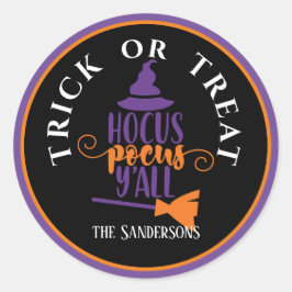 Gepersonaliseerd, Halloween Trick or treat Hocus P Ronde Sticker