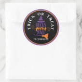 Gepersonaliseerd, Halloween Trick or treat Hocus P Ronde Sticker (Tas)