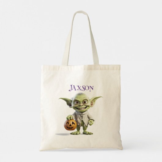GEPERSONALISEERD HALLOWEEN TRICK OR TREAT SKELET TOTE BAG (Achterkant)