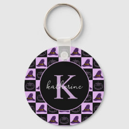 Gepersonaliseerd halloween Witch Pet Spooky Patter Sleutelhanger