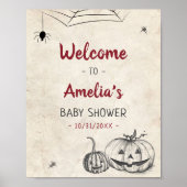 Gepersonaliseerd Hallowen Baby shower deurwand Wel Poster (Voorkant)