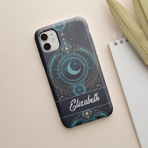 Gepersonaliseerd halve maan en sterretjes Case-Mate iPhone case