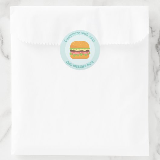 Gepersonaliseerd hamburger ronde sticker (Tas)