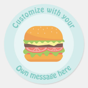 Gepersonaliseerd hamburger ronde sticker