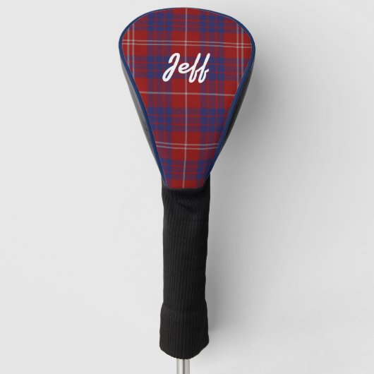 Gepersonaliseerd Hamilton Tartan Plaid Driver Hoes Golfheadcover (Voorkant)