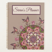 Gepersonaliseerd Hand getrokken bloemenmandala pla Planner (Voorkant)