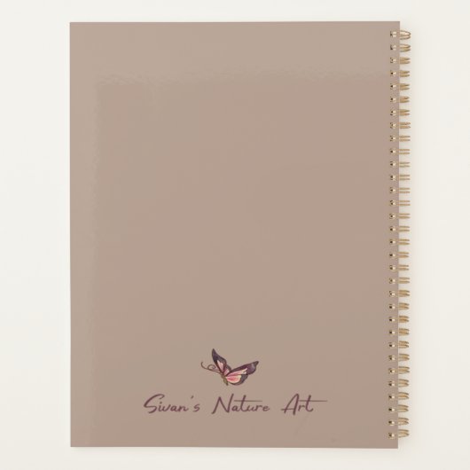 Gepersonaliseerd Hand getrokken bloemenmandala pla Planner (Achterkant)