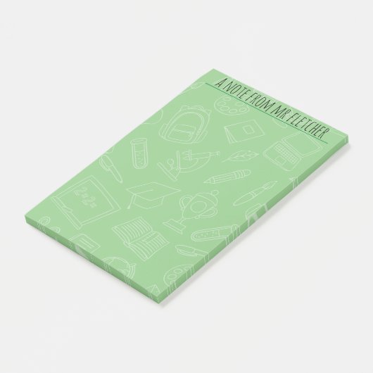 Gepersonaliseerd handboek voor schoolbenodigdheden post-it® notes (Schuin)