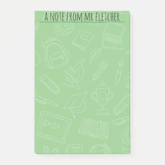 Gepersonaliseerd handboek voor schoolbenodigdheden post-it® notes (Voorkant)