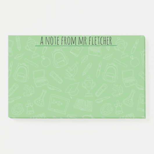 Gepersonaliseerd handboek voor schoolbenodigdheden post-it® notes (Voorkant)