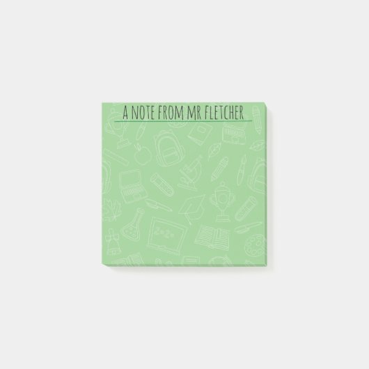 Gepersonaliseerd handboek voor schoolbenodigdheden post-it® notes (Voorkant)