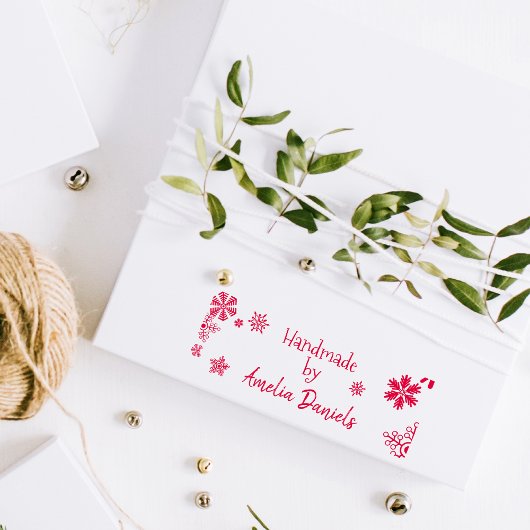 Gepersonaliseerd Handgemaakt door Christmas Snowfl Zelfinktende Stempel