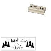 Gepersonaliseerd Handgemaakt door Kerstboom Rubberstempel (Gestempeld)
