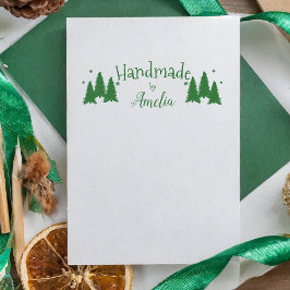 Gepersonaliseerd Handgemaakt door Kerstboom Rubberstempel