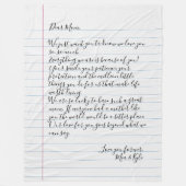 Gepersonaliseerd handgeschreven briefliefhebber fleece deken (Voorkant)