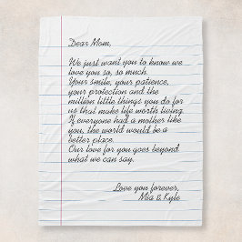 Gepersonaliseerd handgeschreven briefliefhebber fleece deken