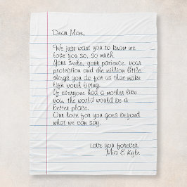 Gepersonaliseerd handgeschreven briefliefhebber fleece deken