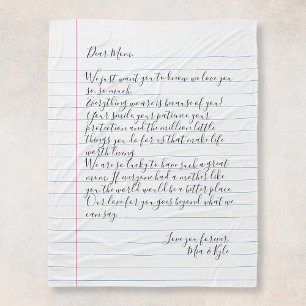 Gepersonaliseerd handgeschreven briefliefhebber fleece deken