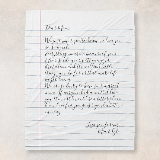 Gepersonaliseerd handgeschreven briefliefhebber fleece deken