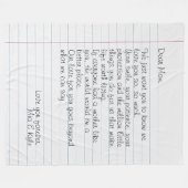 Gepersonaliseerd handgeschreven briefliefhebber fleece deken (Voorkant (Horizontaal))