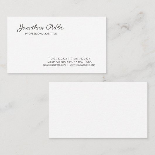 Gepersonaliseerd handschrift Manuscript Modern Een Visitekaartje (Voorkant / Achterkant)