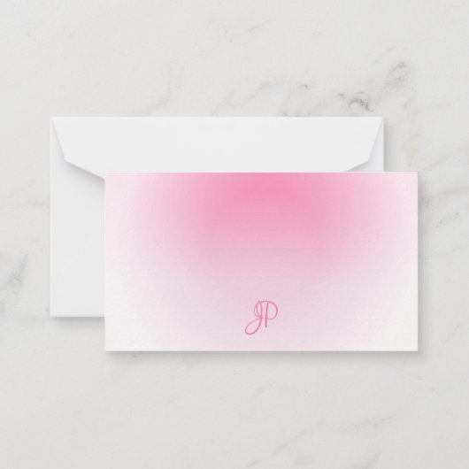 Gepersonaliseerd handschrift Monogram Custom Notitiekaartje (Achterkant)