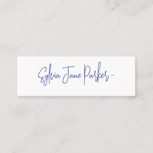 Gepersonaliseerd handtekeningsnaamscript eenvoudig mini visitekaartje (Voorkant)
