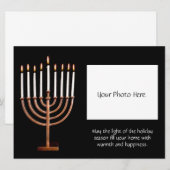 Gepersonaliseerd Hanukkah Menorah w/ Foto Feestdagenkaart (Voorkant / Achterkant)