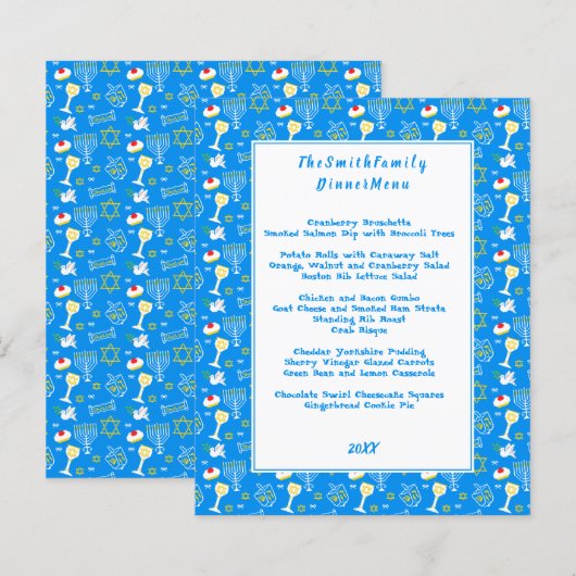 Gepersonaliseerd Hanukkah Pattern (Voorkant / Achterkant)