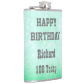 Gepersonaliseerd Happy 100th Birthday-ontwerp Heupfles (Rechts)