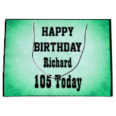 Gepersonaliseerd Happy 105th Birthday-ontwerp Groot Cadeauzakje (Voorkant)