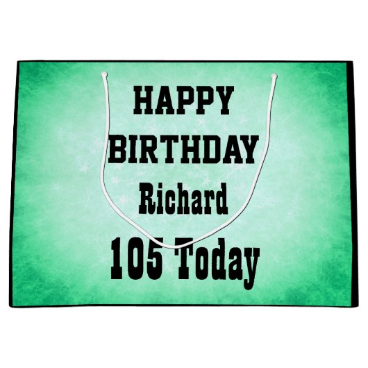 Gepersonaliseerd Happy 105th Birthday-ontwerp Groot Cadeauzakje (Voorkant)