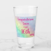 gepersonaliseerd Happy 16th Birthday Glas (Voorkant)