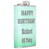 Gepersonaliseerd Happy 40th Birthday-ontwerp Heupfles (Rechts)