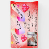 Gepersonaliseerd Happy 40th Wedding Jubileum Spandoek (Verticaal)