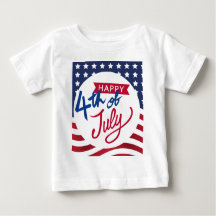 Gepersonaliseerd Happy 4th of July Baby T-shirt