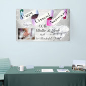 Gepersonaliseerd Happy 60th Wedding Jubileum Spandoek (Beurs)